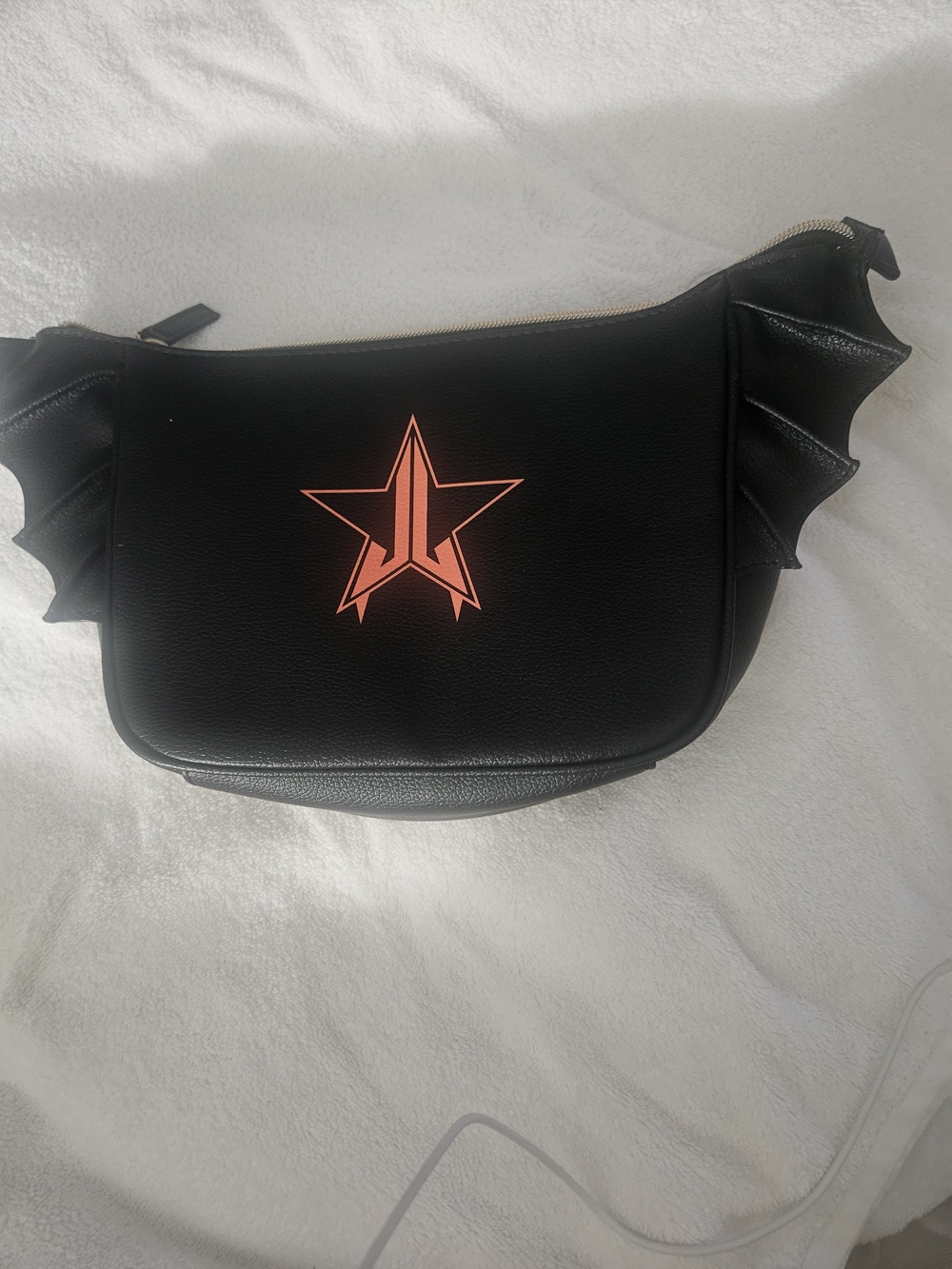 💞💚Jeffree Star Skin/makeup Bag - Black Star Logo Bag with Winged Sides -NWOT❤❤